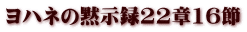 ヨハネの黙示録22章16節